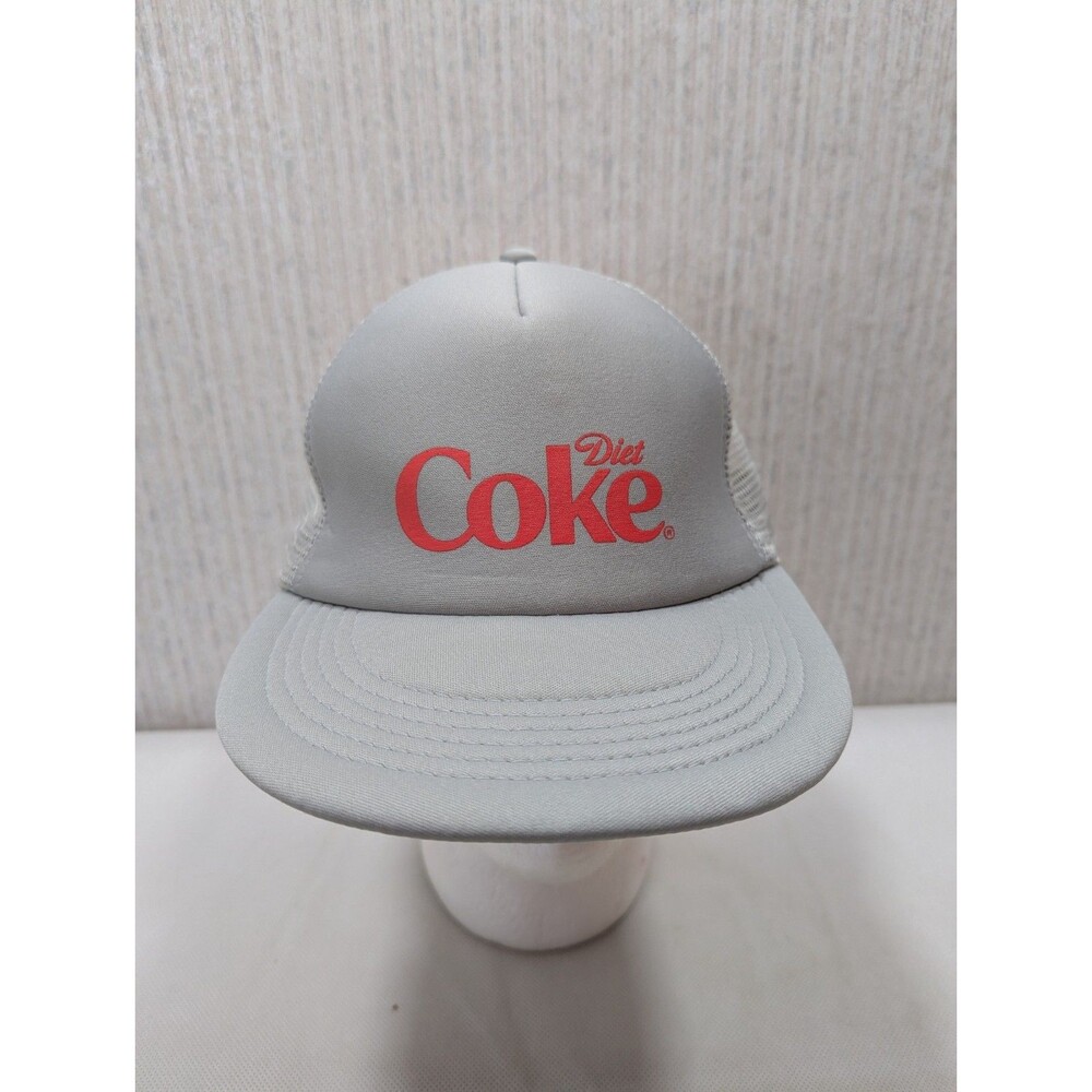 Diet Coke Snapback Mesh Back Trucker Hat Gray One Size Solid Outdoor